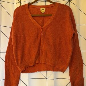 John + Jenn Henley pullover Sweater cardigan sz M spacedye heathered cropped